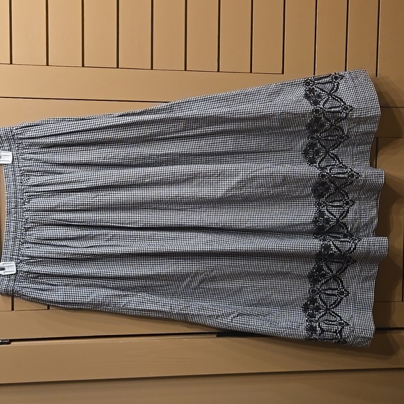 Damson Madder Keeley Gingham Cotton Midi Skirt Black EU Size 14 (See Measuremen) - Picture 10 of 10